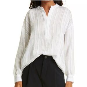 Vince White Striped Women's shirt size M